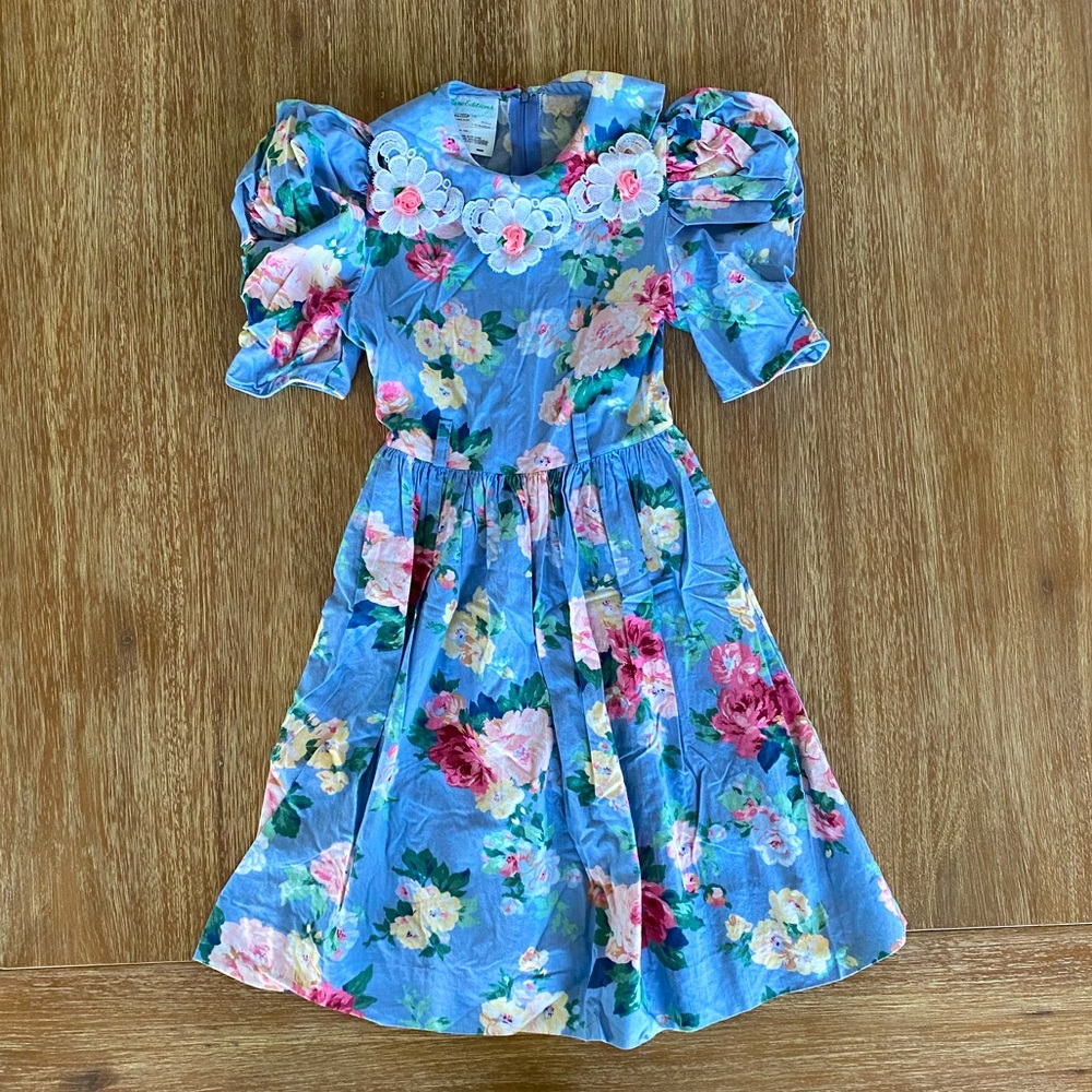 Vintage Rare Editions Puff Sleeve Floral Dress